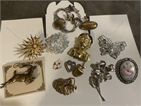 Costume jewelry lot- pins