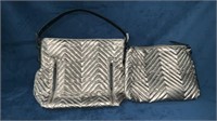Silver Quilted Handbag with Bonus Bag