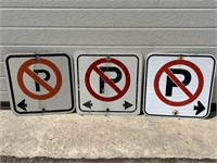 3 no parking signs