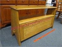 nice solid oak bench (4ft wide) drop-front door