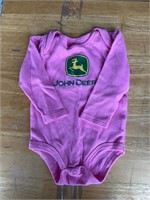Girls pink John Deere onesie 3-6 months.