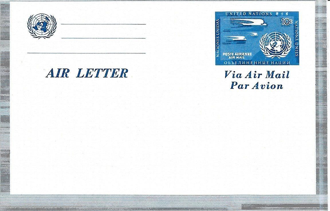 1952 United Nations Air Letter Unused Stamp and En