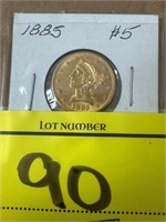 1885 LIBERTY 5 DOLLAR GOLD PIECE