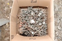 Box of Peg Board Pegs and Bag of Newer Tins
