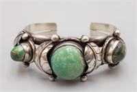 EARLY SILVER AND TURQUISE NAVAJO BRACELET