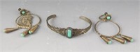 Lot # 4052 - Pair of sterling and turquoise