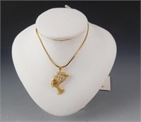 Lot # 4049 - Queen Nefertiti & necklace in 14k