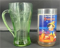 Vintage Coke Mug And Pinocchio Glass