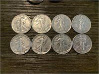 (8) Walking Liberty 1/2 Dollar