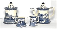 Blue & White Fenton Ironstone Teapots, Creamer