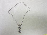 Silver tone choker necklace