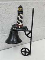 12 1/2" l Cast Iron Dinner Bell with Lighthouse