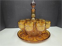 Tiara Ware Glass Decanter, Stem Ware & Tray