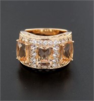 Emerald Cut 6.50 ct Morganite Designer Ring
