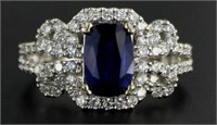 18kt Gold 2.86 ct Sapphire & Diamond Ring