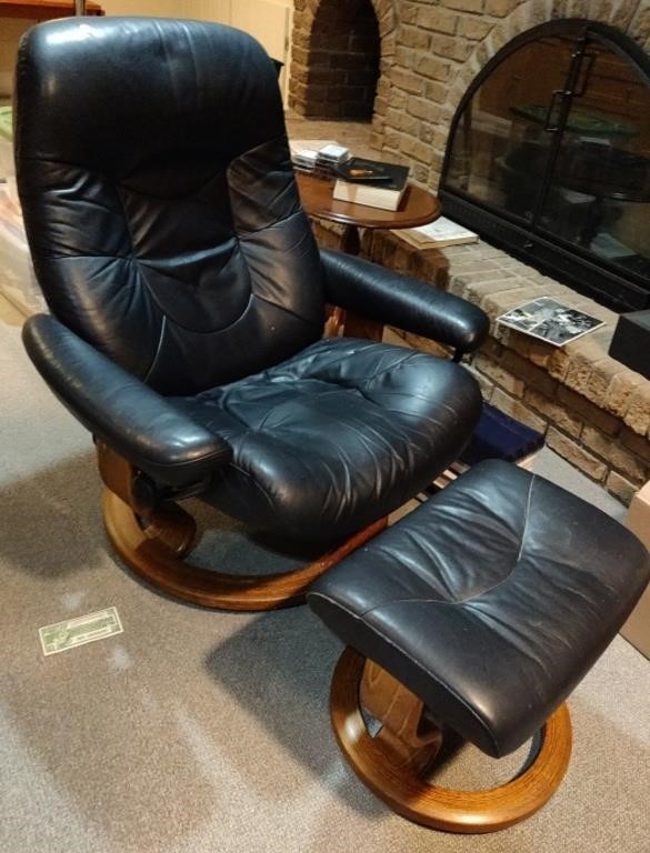 Reclining Swivel Chair & Ottoman