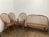 3 DINING ROOM CHAIRS AND MATCHING  BENCH