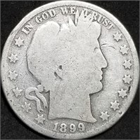 1899-P Barber Silver Half Dollar