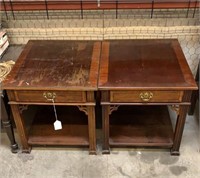 Pair of Wooden End Tables with Drawer