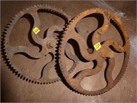 Pair of 12" Cast Iron Sprocket Wheels