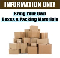 Remember to Bring Your Own Boxes!