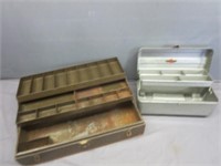 (2) Vintage Tackle Boxes - Canadian Poloron &