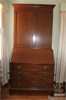 Mid 20c Chippendale Style Mahogany Secretary by