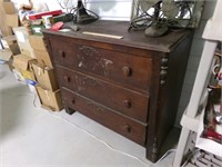 Antique Three-drawer Wooden Dresser