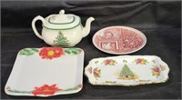 VTG Spode Christmas Teapot & More