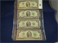 4- UNCIRCULATED 1976 $2 NOTES