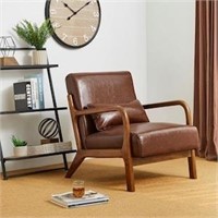 30.00 in. H Brown Mid-Century Modern Coffee Leathe