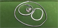 4pc STERLING SILVER NECKLACE RING BRACLET LOT
