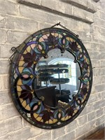 Purple stained glass mirror