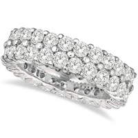 Two-Row Wide Band Diamond Eternity Ring 18k White
