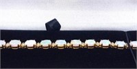 14k Gold Opal and diamond bracelet