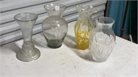 Four Clear Vases
