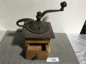 Vintage wood coffee grinder