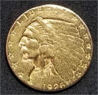 1926 US $2.50 Gold Indian Quarter Eagle