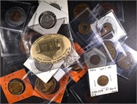 32-TOKENS/MEDALS/BUTTONS NEAT LOT