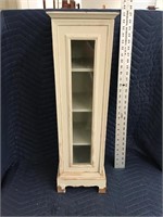 Small Storage Cabinet with Glass Panel Door Worn