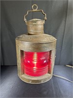 Nautical Iron Starboard Red Glass Lantern