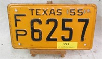 1955 Texas License Plate