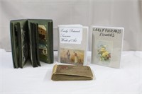 Three albums of early postcards, scenery, floral,