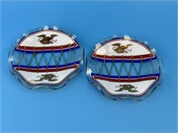 2 1970's Eagle Red, White & Blue Trinket Dishes