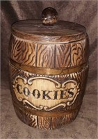 8" Barrel Cookie Jar - Some Wear