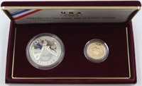 1988 Olympic Proof Silver Dollar & Gold 5 Dollar