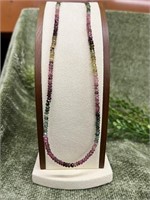 24’’ Multi-Colored Tourmaline Beaded Necklace
