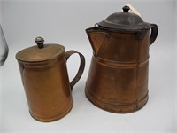 Lot (2) Copper Cowboy Coffee Pots