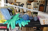 cleaning gloves, cloths