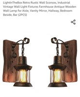 NEW Set of 2 Rustic Wall Sconces, Hardwired